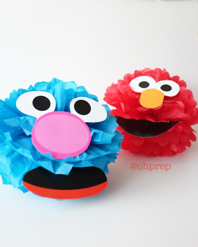 Grover & Elmo Pompom