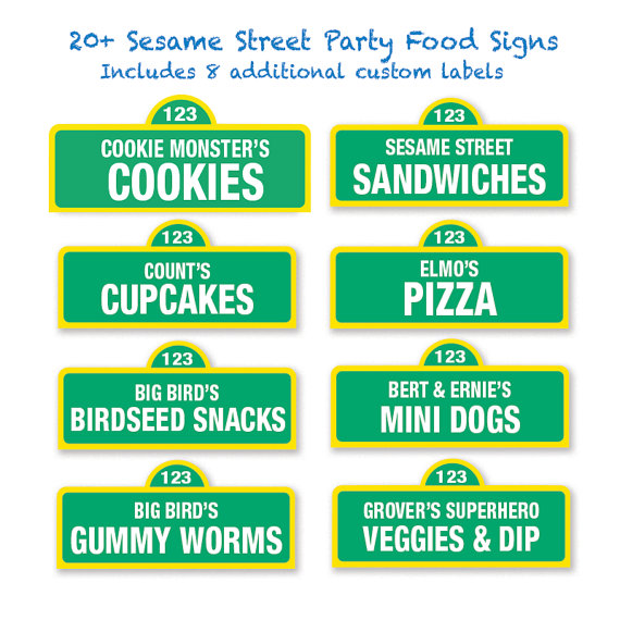 Sesame Street Food Sign